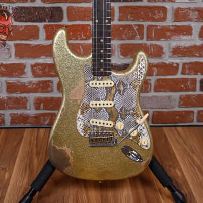 Fender Custom Shop W25 1962 Stratocaster Heavy Relic Gold Sparkle Boos Leather Custom Pickguard 2025 w/OHSC image 1