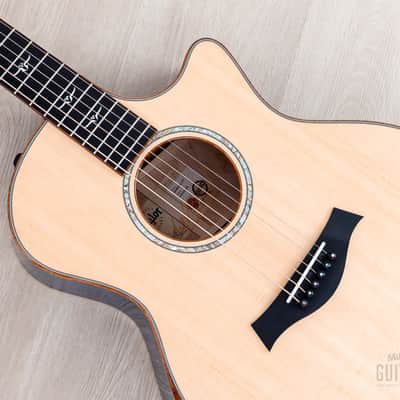 2023 Taylor Custom Grand Auditorium Acoustic Electric Guitar Trans Blue w/ Lutz Spruce + Quilted Maple image 8