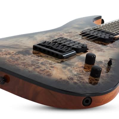 Schecter C-6 Pro Electric Guitar Burl Top, Coil Split Tap, Charcoal Burst image 5