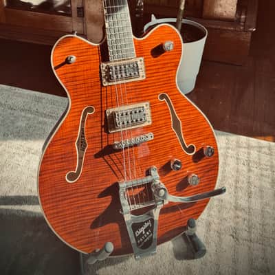 Gretsch G6609TFM Players Edition Broadkaster with Flame Maple Top 2017 - Present - Bourbon Stain image 1