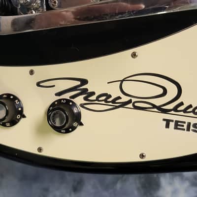 Video Demo 1967 Teisco May Queen Black White Pro Setup New Strings Hard Shell Case image 5