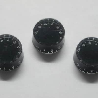 THREE lightly used genuine Gibson BLACK SPEED KNOBS (ONLY 3 of the 4 knobs from PRSK-010 set are for sale) from 2005 (see comparison pictures # 4,  # 5, and # 6 of bottom side) image 3