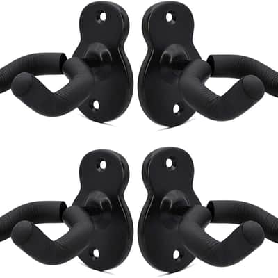 Guitar Wall Hangers, Guitar Hanger Wall Mount 4 Pack Wall Stands Holders Hooks- Home and Studio Guitar Keeper image 1