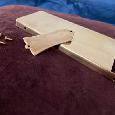 Gibson-NOS Maestro Tremolo cover plate, Raw Brass Blank image 1