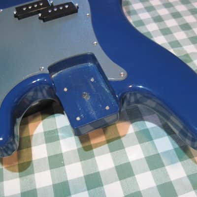P Bass Squier Affinity Precision Bass Body, Blue-cool pickguard & mods! Alder image 2