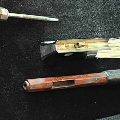 Antique vintage Conrad Gotz*** 3 star bow Violin Bow - grafted, repaired, and just a bit longer image 9