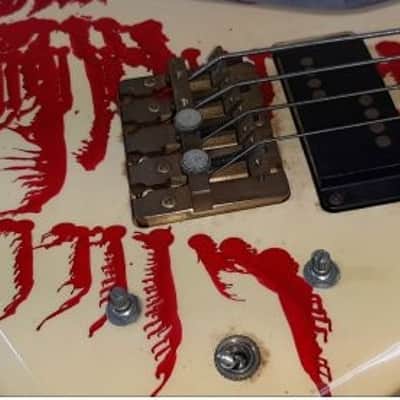 Aria Pro II ZZB DELUXE blood series 1980s - White+ explorer bass image 8