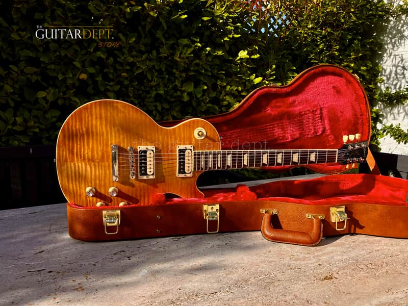 ♚SUBLIME♚2023 GIBSON Les Paul Standard*SLASH ♚ AAA+ MEGA DEEP FLAME  !♚ Appetite Amber ♚ AMAZING image 1