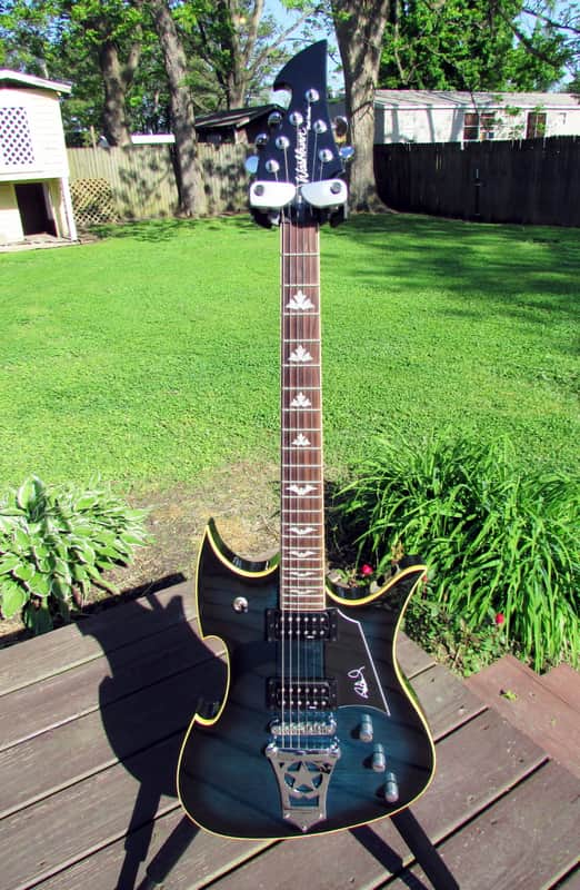 ワッシユバーンps600kissポールスタンレーシグネーチャーモデル Washburn PS600 Blue Burst Paul Stanley Signature KISS | Reverb