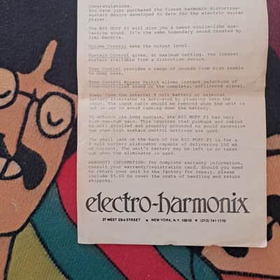 Electro Harmonix Big Muff Pi V5 Tone Bypass 1978–1980 Fuzz Distortion image 9