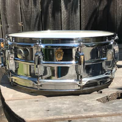 Ludwig No. 400 Supraphonic 5x14" 10-Lug Aluminum Snare Drum with Keystone Badge 1963 - 1969 - Chrome-Plated image 2