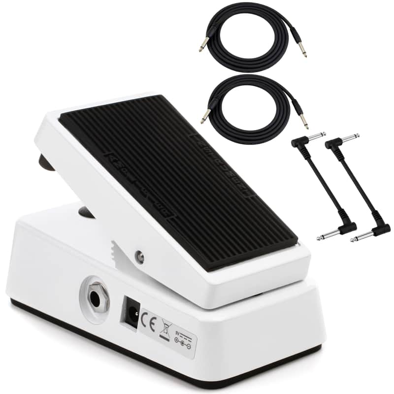 Dunlop CBM105Q Cry Baby Bass Mini Wah Effects Pedal Bundle with 4 Free Cables image 1