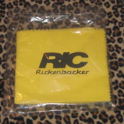 new Rickenbacker Polishing Cloth 97001, RIC Polishing Cloth, yellow w/ black graphic 14.5" x 22.5" image 1