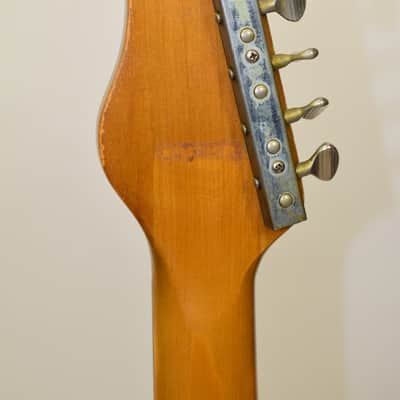 Vintage 60's Danelectro Convertible Hollow-Body Electric Guitar, Blonde w/ Gig Bag image 14