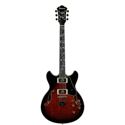 Ibanez AS93QMSP Artcore Electric Guitar, Dark Brown Sunburst image 3
