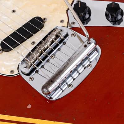 1974 Fender Competition Mustang Vintage Offset Guitar Competition Red w/ Case image 8