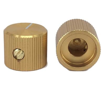 Light Gold Aluminum Knurled Knob 13x15mm 1/4" shaft. Set of 5 image 1