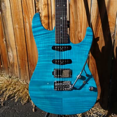 Ibanez Signature MMN1 Martin Miller - Transparent Aqua Blue 6-String w/ Case 2023 image 4