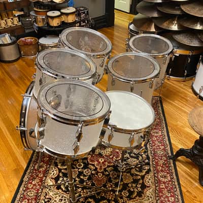 VINTAGE Fibes 1970's Acrylic 22/12/13/14/16/16 + 14" Snare Crystalite Drum Set image 3