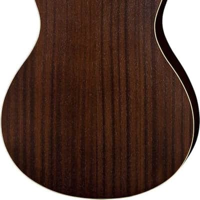 Luna Art Vintage Folk Left-Handed Grand Concert Acoustic Guitar, Solid Spruce Top, Distressed Vintage Brownburst image 3