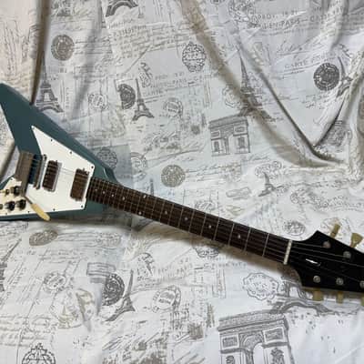 1992 Replica ‘67 Flying V Factory Frost Blue Lacquer Factory Reclaimed 1960’s Wood, 1967 Factory Parts, Wiring, Pat No Pickups Melody Maker Fingerboard Etc image 21