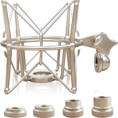 Microphone Shock Mount Mic Holder - Anti Vibration Spider Shockmount Compatible With Many Condenser Mics Like At2020 Mxl 770 Mxl 990 Samson G Track Pro Rode Procaster Nt1-A Neumann U87 Etc.