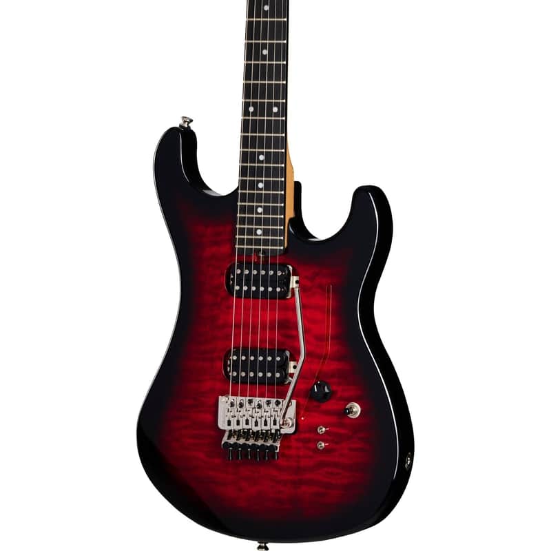 Kramer 84 HH FR Quilted Top Electric Guitar, Ebony Fingerboard (with Gig Bag), Floyd Red Burst image 1