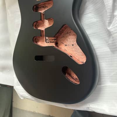 Matte Black Alder Strat Style Guitar Body, 5.6cm Pocket image 3