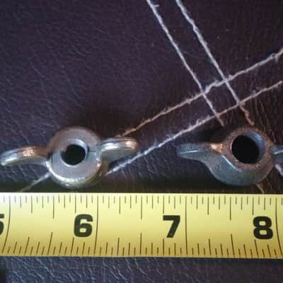 VINTAGE Ludwig WFL Leedy Slingerland NICKEL PARTS LOT Mouse Ear Wing Bolts MOUNT 40s 50s image 6
