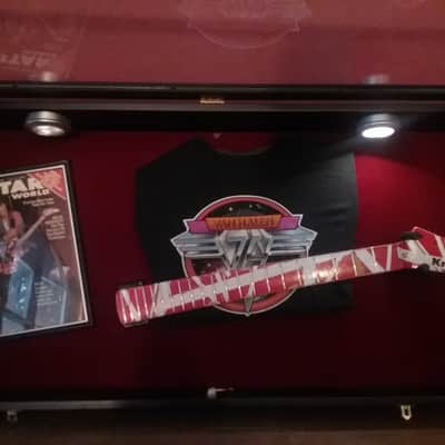 Custom SGM Van Halen Tribute Display w/ Kramer Neck , Vintage Tee + Autographed Magazine image 1