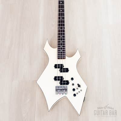 1985 B.C. Rich Warlock Bass NJ Series White Nikki Sixx w/ Active Preamp, Japan image 2