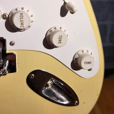 S-Style Partscaster - Custom USA Pine Cream Body, Mighty Mike Premium Flamed Neck, Fender 70th Anniversary Pickups, Mexican Bridge image 6