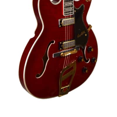 Hagstrom 67 Viking II Elvis Comeback Semi Hollow Electric Guitar w/ Gig Bag – Used - Red Gloss Finish image 8