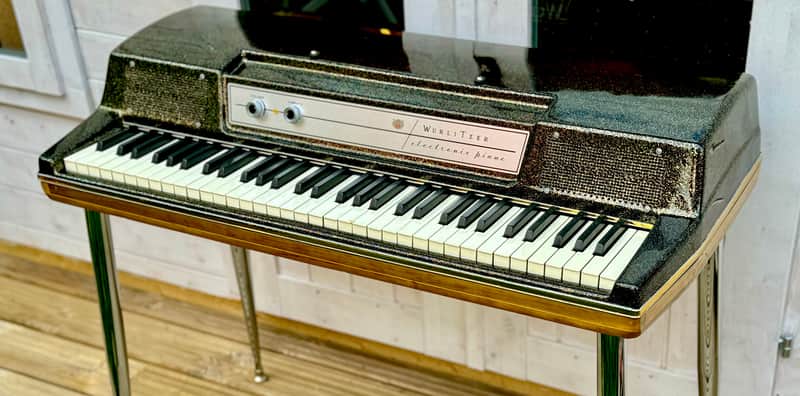 Wurlitzer 200A Electric piano,  rerfurbised in custom black and gold sparkle image 1