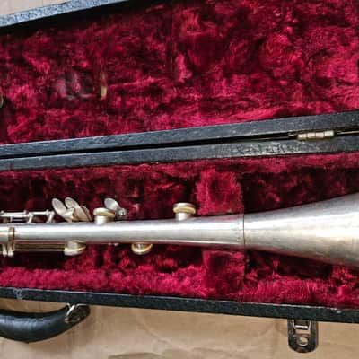 Elkhart Cavalier metal clarinet, USA, Silver-finish with case, functional, complete image 11