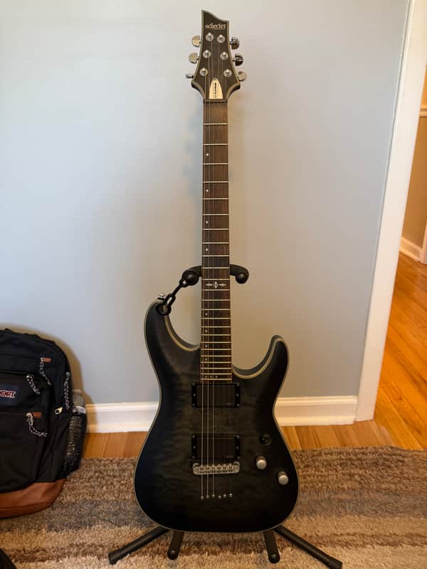 (with Gotoh Locking Tuners) Schecter C-1 Platinum with Rosewood Fretboard 2014 - Present - See-Thru Black Satin image 1