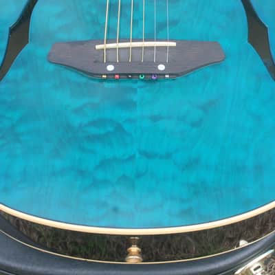 Yairi KYF-2 CTM Electric Acoustic Guitar Figured Maple Top with Fishman Presys Pickup System 2014 - Transparet Blue+Yairi Hard Case plus more extras image 18