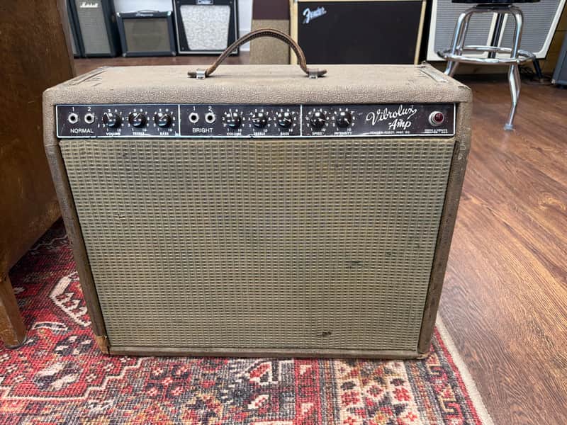Fender Vibrolux 6G11 Brownface 30-Watt 1x12" Guitar Combo 1963 - Brown - Good