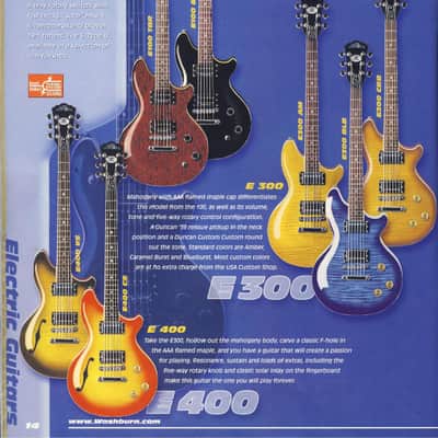 Washburn USA Custom Shop E400 2002 - semi hollow image 12