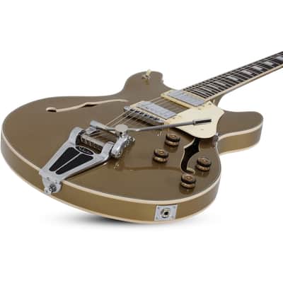 Schecter Corsair Semi Hollow Electric Guitar - Goldtop image 3