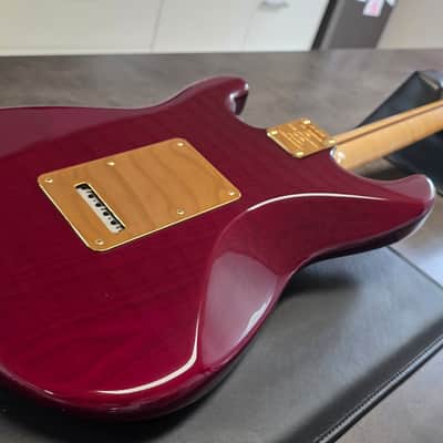 Fender Custom Shop Stratocaster 40th Anniversary Concert Limited Edition 1994 UK Exclusive ARTIST ONLY Eric Clapton Mark Knopfler Rory Gallagher George Harrison Keith Richards etc Ruby Red Ash Body Gold Hardware AAA Flame Neck USA American FSR Guitar image 19