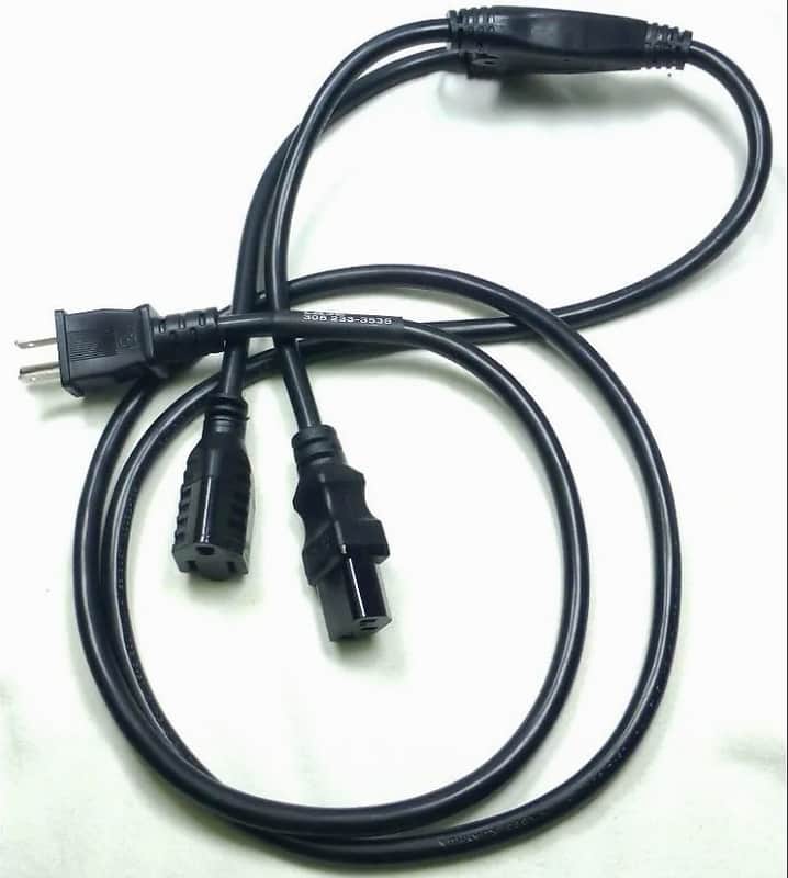 LASE 6 ft AC Power Y Splitter Cable - NEMA 5-15P to IEC320-C13 & NEMA 5-15R image 1