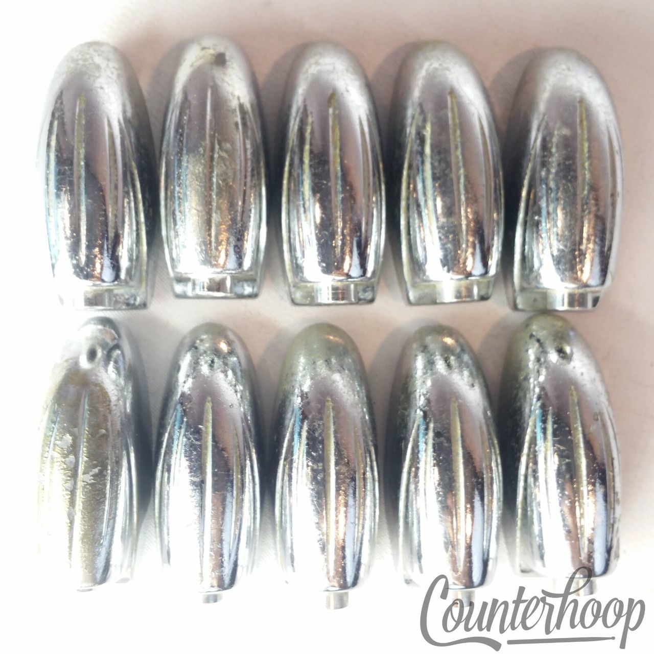 Gretsch 10x Floor Tom/Snare Drum Lugs Round Badge Chrome Vintage60s Brooklyn USA — main photograph