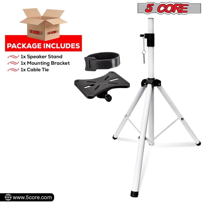 5 Core Speaker Stand Height Adjustable PA DJ Tripod Studio Monitor Stands w 35mm Compatible Insert image 1