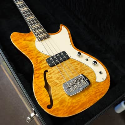 G&L USA Custom Shop Fallout Bass Semi-Hollow Honeyburst 30" Scale 4-String Electric Bass Guitar w/ Black Tolex Case (2025) image 9