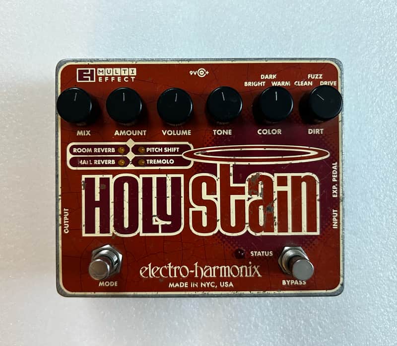 Electro-Harmonix Holy Stain Multi-Effects Pedal: Distortion / Reverb / Pitch / Tremolo 2008 - 2022 - Orange / Red image 1