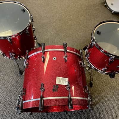 Sonor SQ2 3pc Medium Maple Shell Pack in Red Sparkle Lacquer 13/16/24 image 5