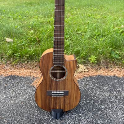 Bruce Wei BWUJ17 Handmade Tenor Ukulele 2015 – Solid Acacia/Koa – Abalone Turtle Inlay image 1