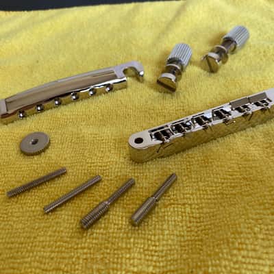Gibson ABR-1 “Wired” Nickel Bridge and Aluminum Stop Bar Tailpiece Combo Current - Nickel Plated image 1