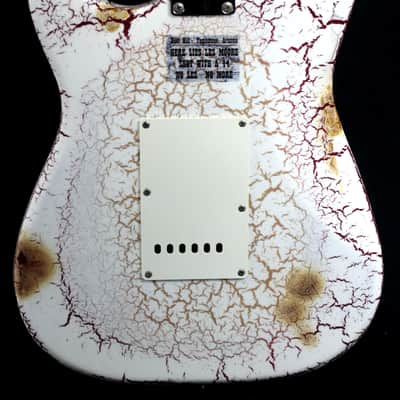 Custom Crackle Painted and Upgraded Fender Squier Strat With Graphics and Matching Headstock image 5
